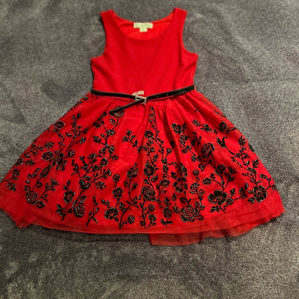 Red and black girls dress